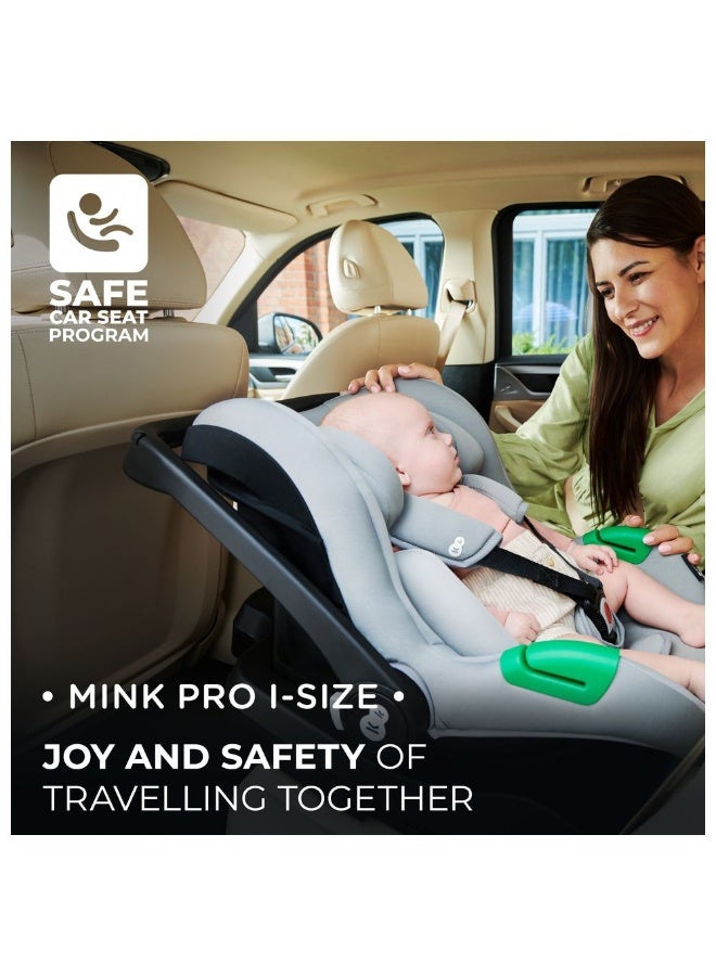 Kinderkraft MINK PRO i-Size Infant Car Seat & MINK FX Base – Rear-Facing - 0-13 kg (40-75 cm)  with ISOFIX - Grey - Image 3