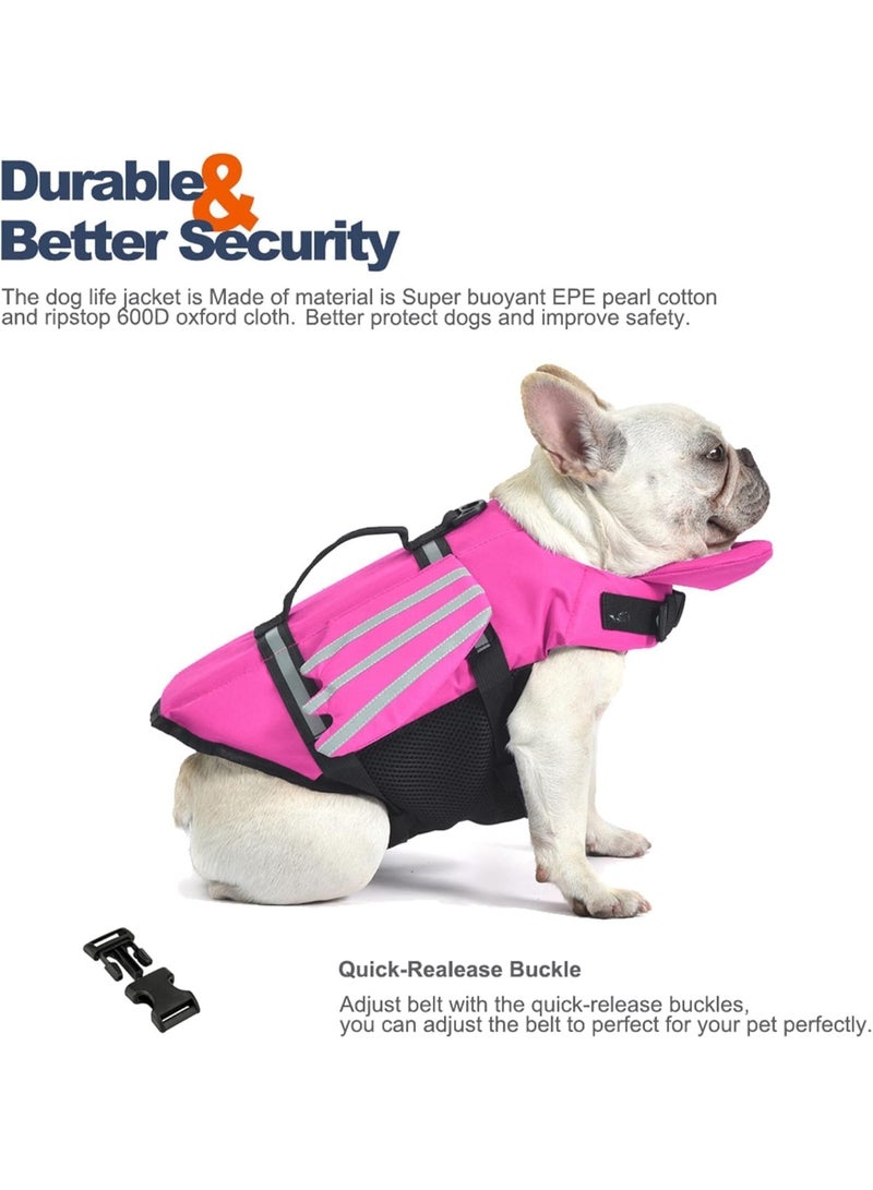 Dog Life Jacket, Wings Dog Life Vest with Chin Float Rescue Handle for Small Medium Large Dogs, Adjustable High Visibility Flotation Pet Safety Swim Vest for Swimming Boating (Pink, S) - Image 4
