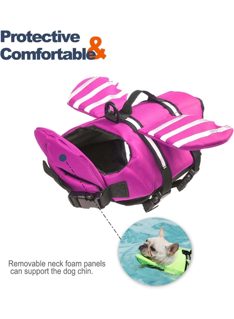 Dog Life Jacket, Wings Dog Life Vest with Chin Float Rescue Handle for Small Medium Large Dogs, Adjustable High Visibility Flotation Pet Safety Swim Vest for Swimming Boating (Pink, S) - Image 5