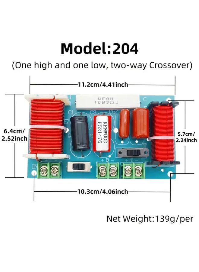 Two Way Crossover 250W Peak Power High Fidelity Audio For DIY Speaker Upgrade - Image 3
