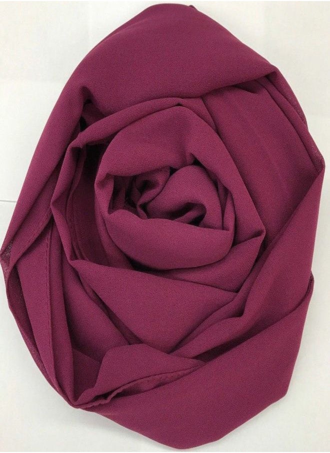 Generic - Big Scarf Crepe Solid - Dark Fuchsia Color - From Fatah - Image 1