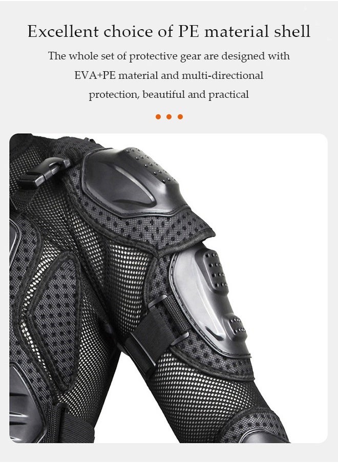 Motorcycle armored protective suit, offroad racing protective equipment, with chest, back, and elbow protection pads, adjustable and detachable, suitable for off road， skateboards, and motorcycles, black（XL) - pzsku/Z55142CC37734BF4EE99DZ/45/_/1739494132/d893ba7a-67fd-401f-a231-6b88b4f4056a