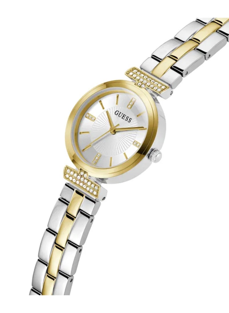 GUESS ساعة نسائية بقرص فضي كوارتز أنالوج من الفولاذ المقاوم للصدأ GW0762L5 - 28 مم - Image 2