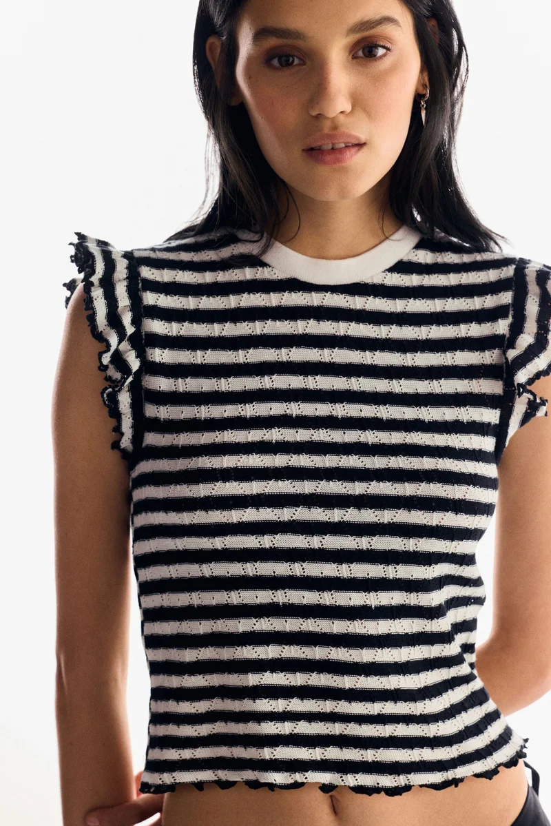 H&M Flutter-sleeved top