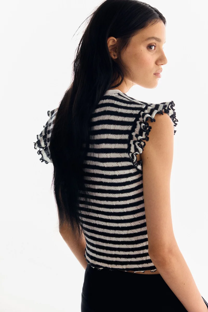 H&M Flutter-sleeved top