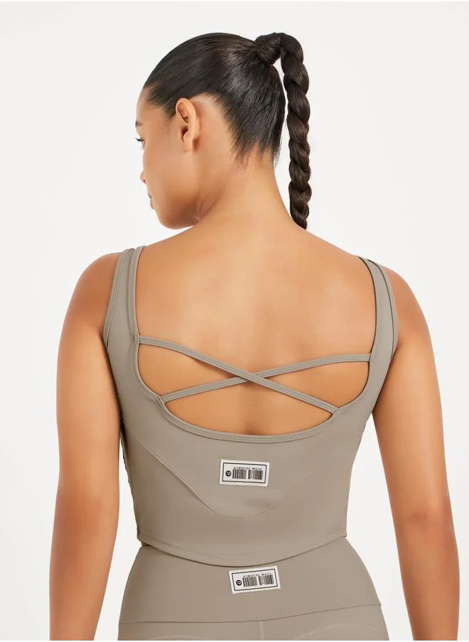 Styli Gymspire Edition - Label Cross Back Longline Sports Bra