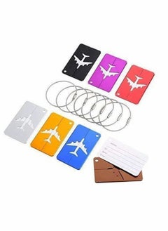 KASTWAVE Luggage Tags, 7 Pack Aluminium Alloy Travel Suitcase Identifier Tags, Multicolor Luggage Bag Labels Baggage Name Address Label Accessories with Screw Chain  - Image 4