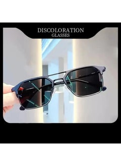 Men with Degree Driving Special Vintage Sun Eyewear Half Frame Myopia Glasses Sunglasses Anti Strong Light Anti UV Sunglass Gg-Lenses Color:Sand black-Frame Color:-350