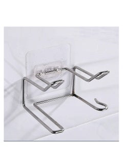 SYOSI 1 Hair Dryer Holder Wall Mount No Drilling Hair Dryer Holder Stainless Steel Hair Styling Tool Storage Box Self Adhesive Hair Dryer Holder Fits Most Hair Dryers Silver  - Image 2