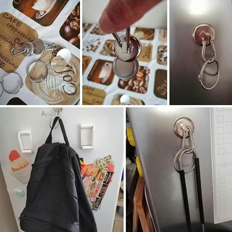 Ant Mag Magnetic Hooks 140LBS Heavy Duty Neodymium Magnet with Swiveling Carabiner Magnet Snap Hook for Indoor/Outdoor Hanging Bag Kitchen Garage Magnet Type Cruise Ship Magnetic Hook (8 Pack) - Image 5