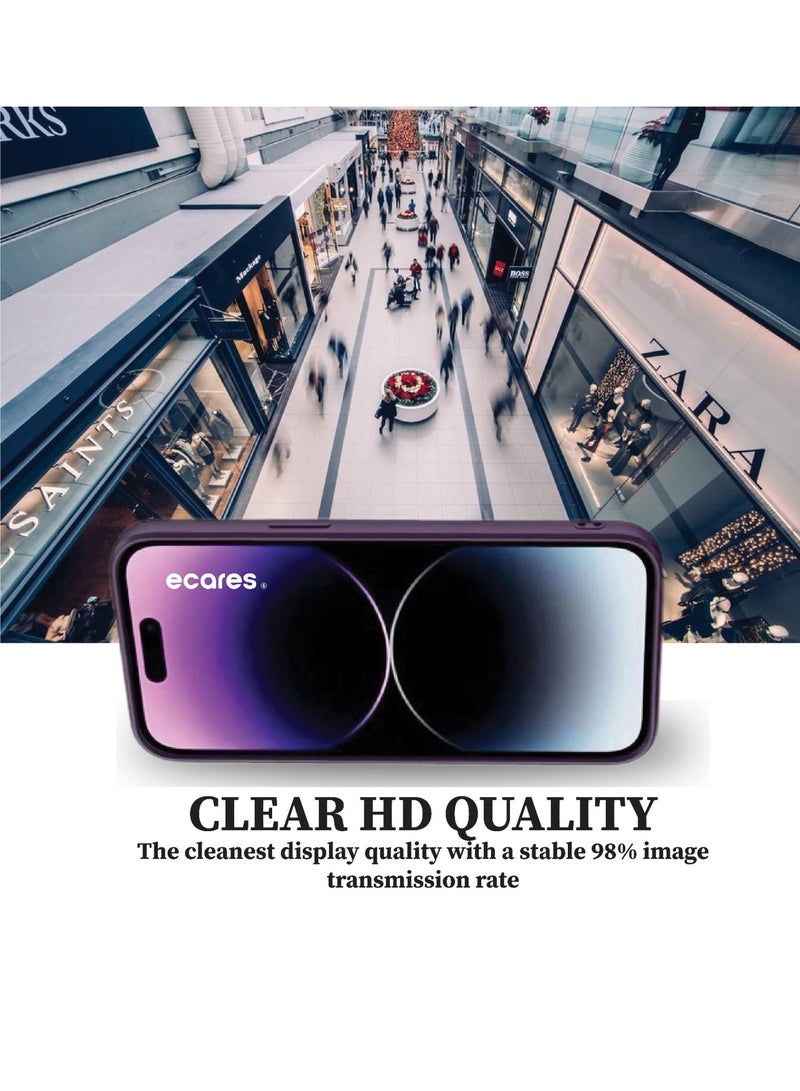 إيكاريس إي كيرز® واقي شاشة iPhone 14، شفاف عالي الدقة، زجاج مقسى 9H، حماية من الدرجة العسكرية، مقاوم للخدش، مضاد لبصمات الأصابع، تغطية كاملة، مضاد للاصفرار، خالي من الفقاعات، (حزمة-2) - Image 5