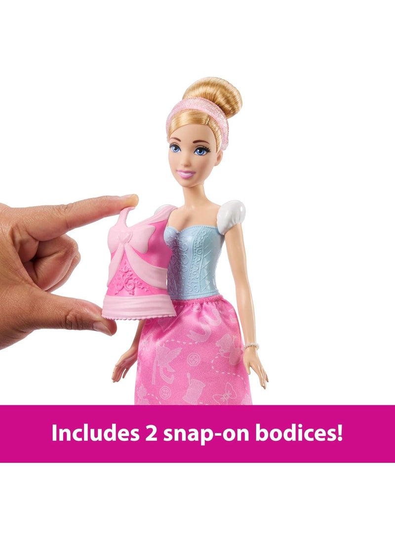 Disney Princess Cinderella Fashion Doll with 2 Looks and Accessories, 2-in-1 Stories Inspired by Disney Movie - Image 4