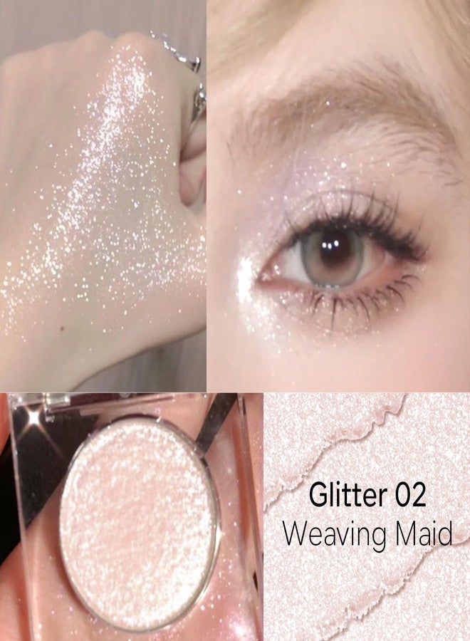 كيدا ظلال عيون لامعة مفردة من كيدا، ظلال عيون فضية بلون الشمبانيا الفاتح، ظلال عيون لامعة لؤلؤية تدوم طويلاً وقابلة للمزج، بريق عيون متألق، لون لامع ناعم قابل للتكثيف، تأثير مظهر رطب، ويڤينج ميد - Image 2