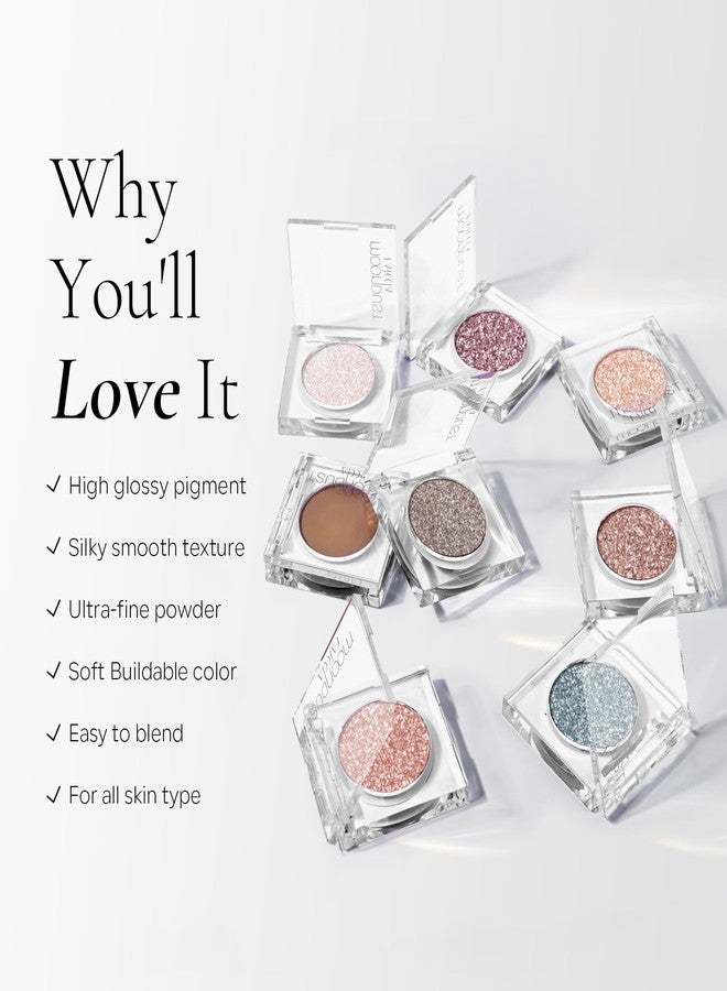 كيدا ظلال عيون لامعة مفردة من كيدا، ظلال عيون فضية بلون الشمبانيا الفاتح، ظلال عيون لامعة لؤلؤية تدوم طويلاً وقابلة للمزج، بريق عيون متألق، لون لامع ناعم قابل للتكثيف، تأثير مظهر رطب، ويڤينج ميد - Image 5