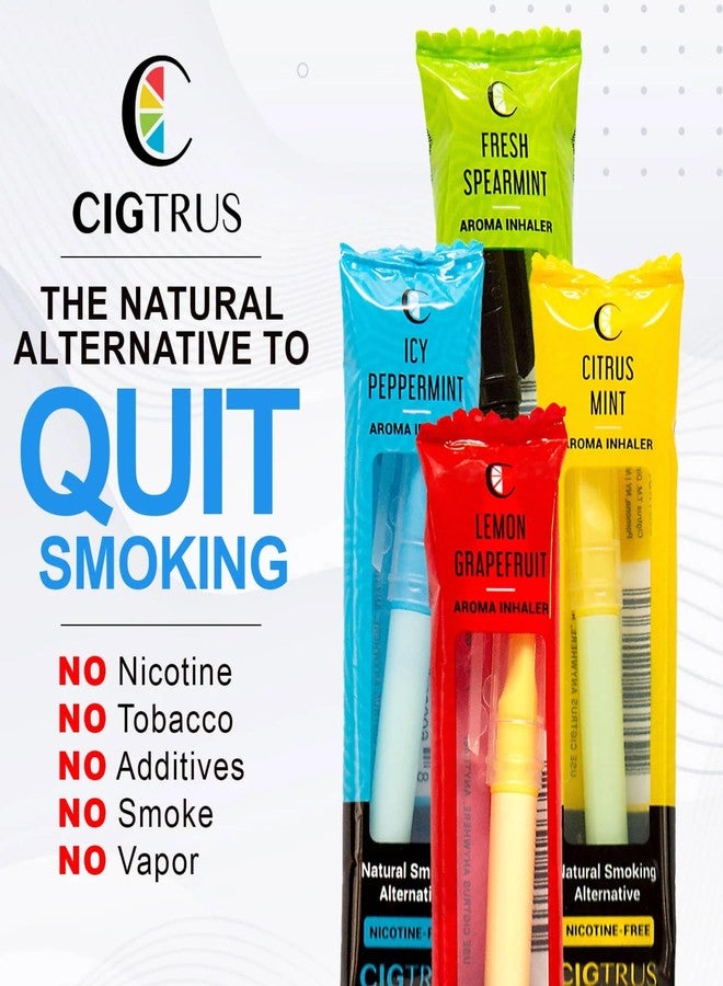 Cigtrus Quit Smoking Aid – Natural Smokeless Inhaler – Non-Electric, Nicotine-Free & Travel-Safe – 6-Piece Fresh Spearmint & Lemon Lime - Image 3