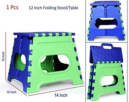 HARHIM 12 inch Lightweight Plastic Step Stool Foldable Step Stool for Kids and AdultsNon Slip Folding Stools for Kitchen Bathroom Bedroom - Image 3
