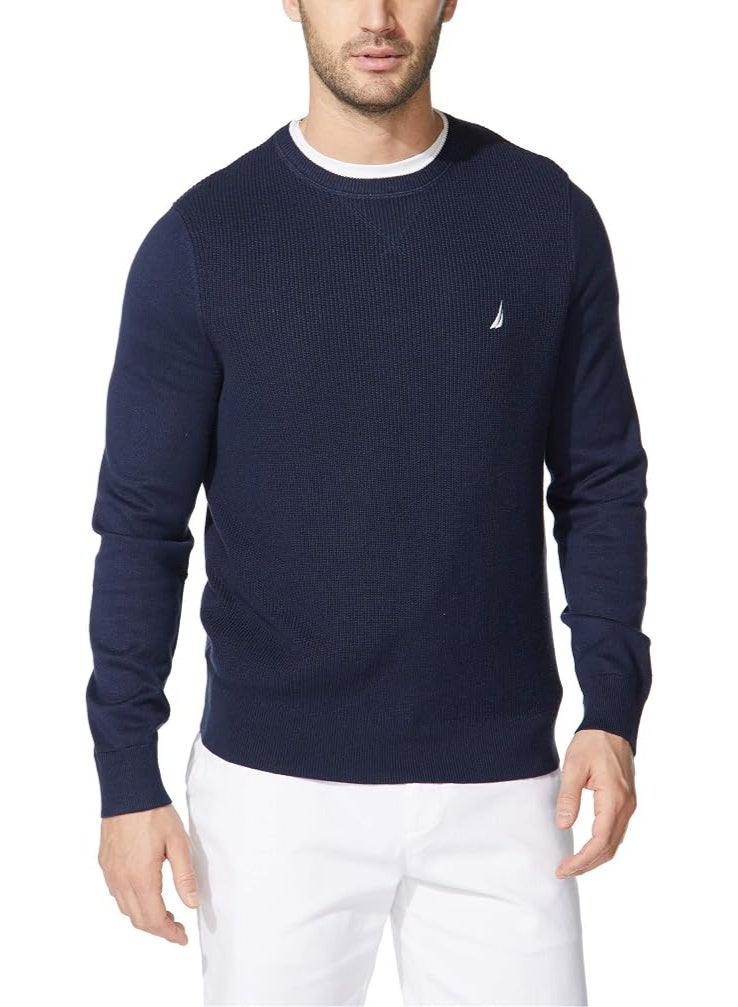 Nautica Men's Ribbed Sweater, Navy, L - Image 1