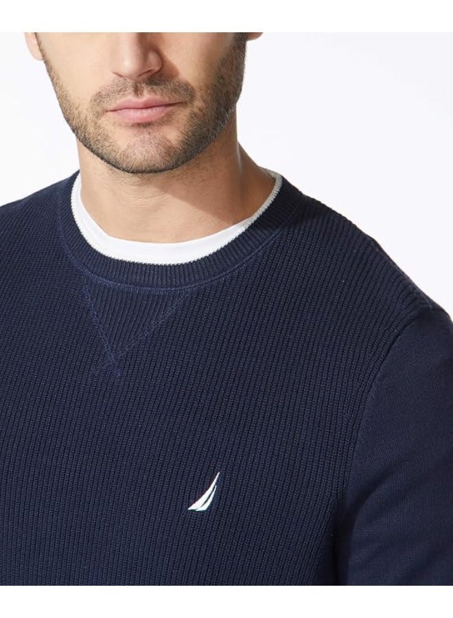 Nautica Men's Ribbed Sweater, Navy, L - Image 3