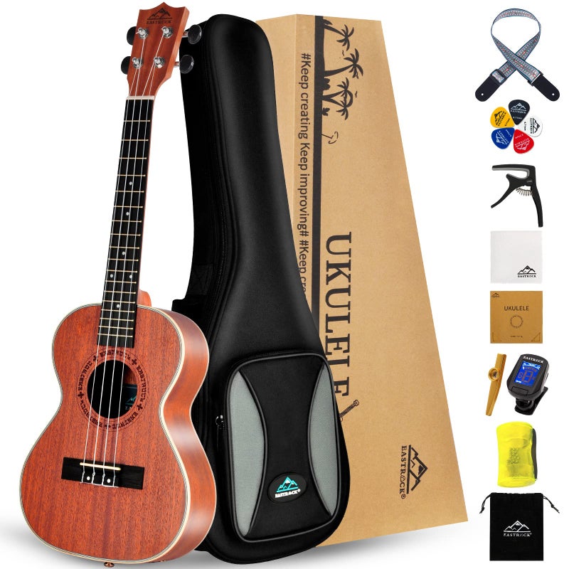 EASTROCK Tenor Ukelele Sapele Beginner 26 inch Ukulele Big Package Kit Ukulele Ukalalee Suitable for adults Beginners 26Sapele