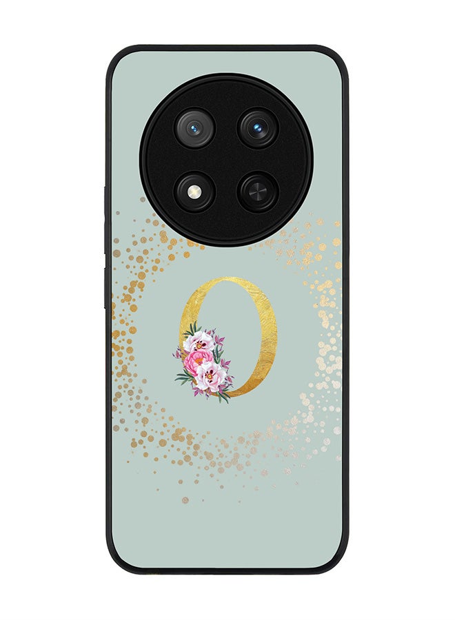 Stylizedd For Honor X9c / Honor Magic7 Lite 5G Case,Slim fit Camera Protection, Shockproof Thin Phone cover  - Custom Monogram Floral - O  (Light Grey ) - Image 1