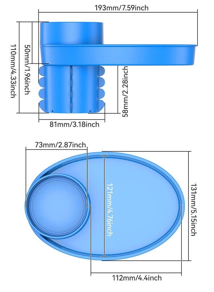 Generic Car Snack Tray with Cup Holder, Stay Organized, Child Car Seat Accessory, Less Mess, Universal Expander Tray for Car Food Eating, Suitable for Adults, Toddlers, Babies from 3 Months, Travel Road Trip Must-Have, Sky Blue - Image 5