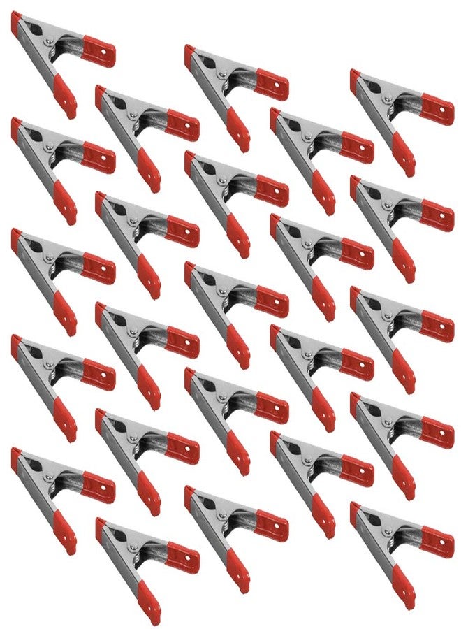 Wideskall® 4" inch Metal Spring Clamps w/Red PVC Coated Handle and Tips (Pack of 24) - Image 2