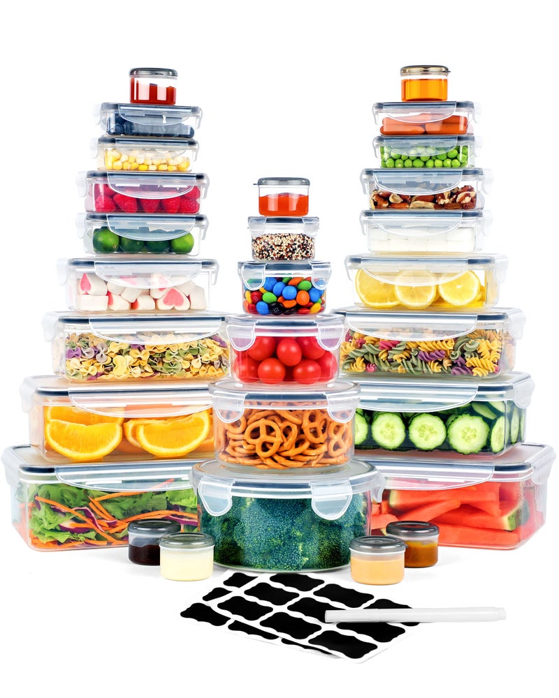 FOOYOO 56 Pcs Large Food Storage Containers Set with Lids, Airtight Plastic Containers for Pantry & Kitchen Organization, BPA-Free, Leak-Proof - Image 1