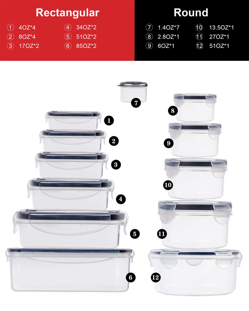 FOOYOO 56 Pcs Large Food Storage Containers Set with Lids, Airtight Plastic Containers for Pantry & Kitchen Organization, BPA-Free, Leak-Proof - Image 2