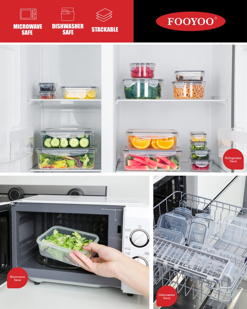 FOOYOO 56 Pcs Large Food Storage Containers Set with Lids, Airtight Plastic Containers for Pantry & Kitchen Organization, BPA-Free, Leak-Proof - Image 3