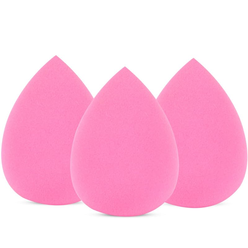 GUBB Professional Mini Makeup Sponge Beauty Blender Cosmetic Blending Tool for Liquid Cream Powder Beauty Products Egg shape Face Sponge Puff Pack of 3 Light Pink - Image 1