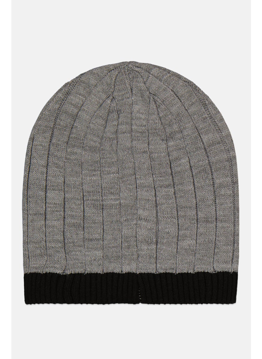 Van Heusen Men Knitted Beanie, Dark Grey  - Image 2