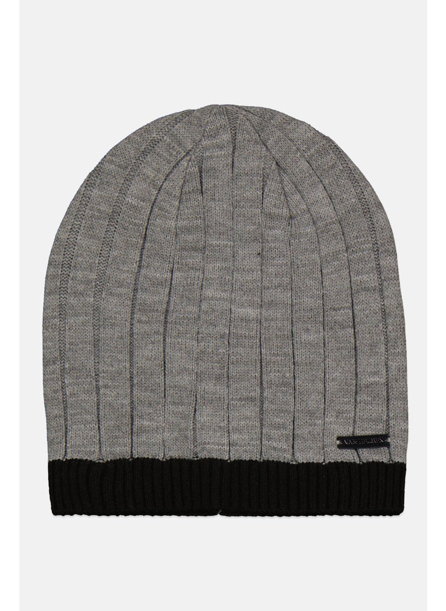 Van Heusen Men Knitted Beanie, Dark Grey  - Image 1