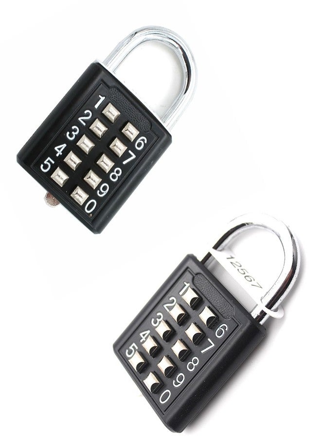 zeng 10 Digit Push Button Combination Locks, 5 Digit Locking Mechanism - for Gym or Sports Locker, case, Toolbox, Fence, hasp Cabinet (2pcs) - Image 1
