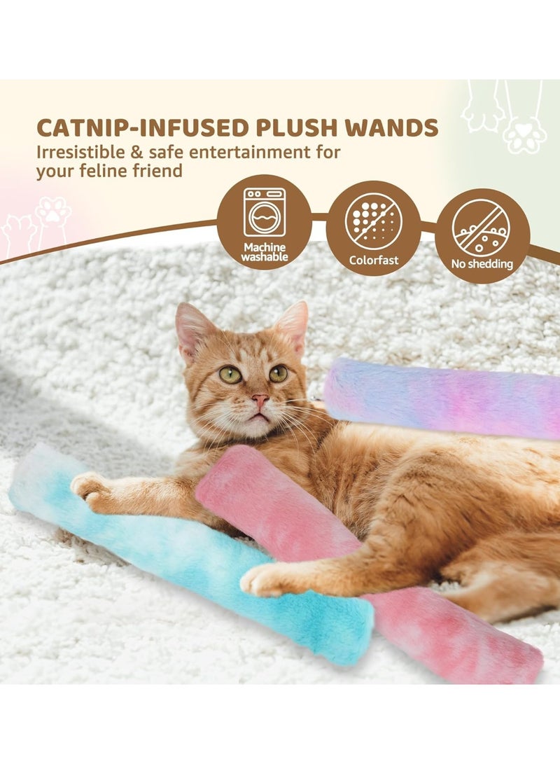 SYOSI Cat Kicker Toy Pillows, Interactive Plush Catnip Toys, Soft Durable Kick Sticks for Teething, Chew Play/Exercise, Cat Body Pillows for Cats & Kittens, Promote Cuddle, Fun and Healthy Play (3 Pcs) - Image 2
