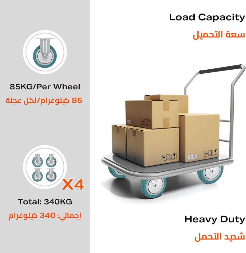 BMB Widely used design TOOLS 125mm Caster Wheels Set of 4 Heavy Duty, Rigid Casters Top Plate Fitting, Non Marking Grey Rubber Fixed Caster Wheels for Cart Furniture Industrial Use Comfort grip - Image 5