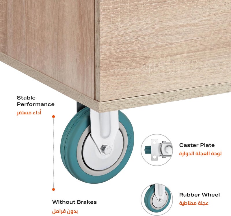 BMB Widely used design TOOLS 125mm Caster Wheels Set of 4 Heavy Duty, Rigid Casters Top Plate Fitting, Non Marking Grey Rubber Fixed Caster Wheels for Cart Furniture Industrial Use Comfort grip - Image 3