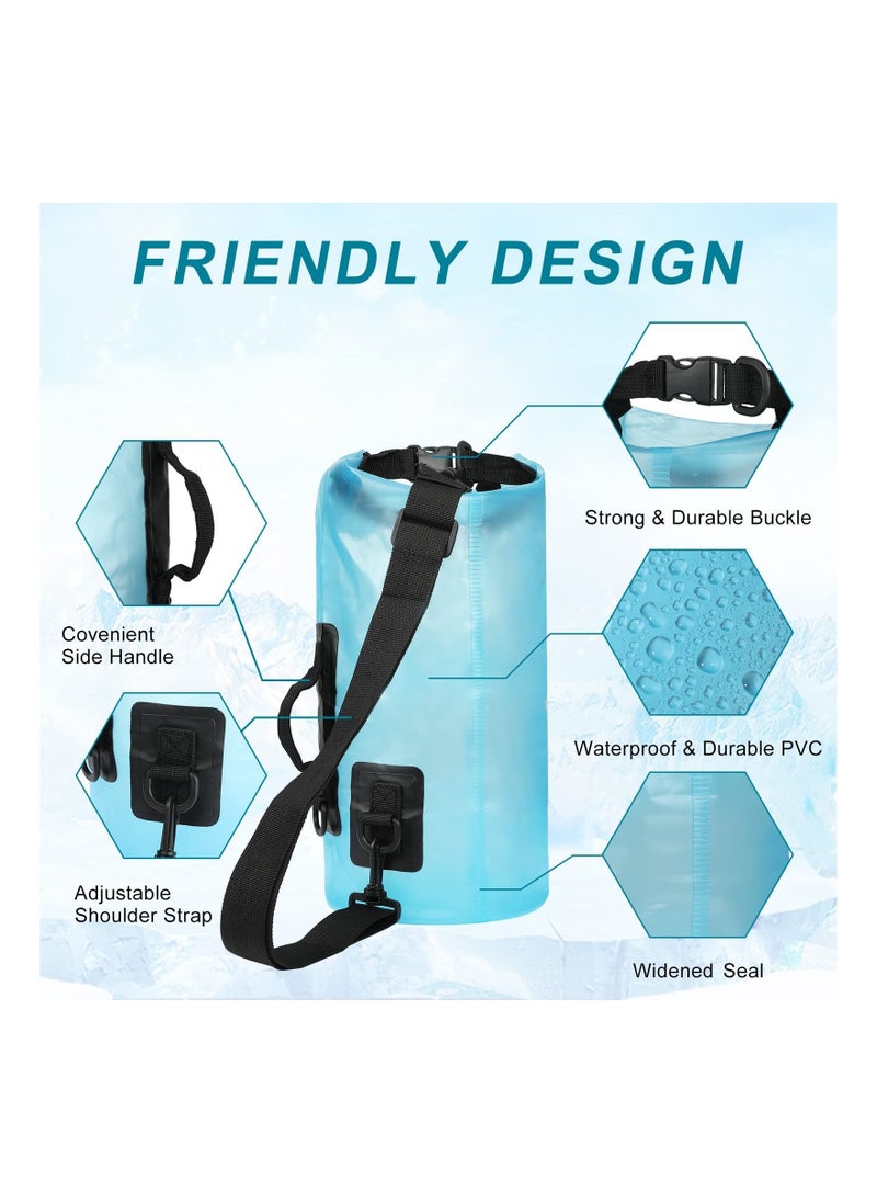 SYOSI Waterproof Dry Bag, 3PCS 5L Roll Top Transparent Dry Storage Bag Backpack, Lightweight Dry Pack, Storage Man Women Beach Swimming Bag for Travel Boating Kayaking Camping Beach Fishing Surfing  - Image 4