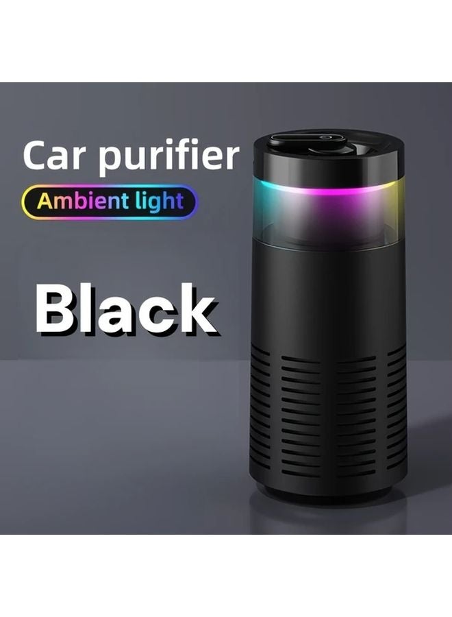 منقي الهواء الأسود الصغير المحمول يعمل بالطاقة عبر USB مع ترشيح رباعي المراحل للمنزل والمكتب والسيارة - Image 1