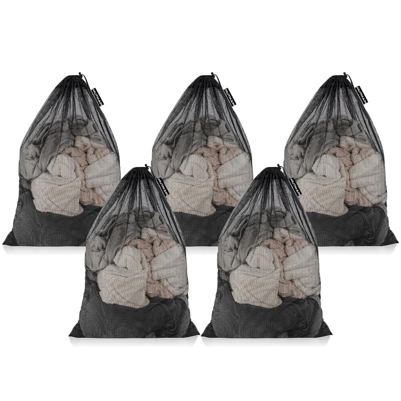MUTMAIN MUTMAIN Laundry Bag for Clothes washing machine Pack of 5 Medium Foldable Mesh Bag with drawstring closure Cloth Storage Organizer Store Dirty Clothes Bra Washing Bags Travel Pouch Packing Bags  - Image 1