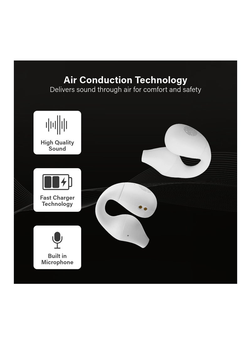 SWISS MILITARY Swiss Military Delta Active Noise Cancelling Earbuds - Air Conduction Technology, Smart Touch Sensors, 100 Precise Power Indicator, 5 Hr Music Time, Compatible with Android/iOS - White  - Image 3