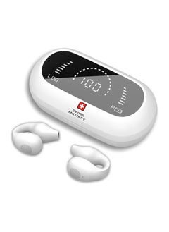 SWISS MILITARY Swiss Military Delta Active Noise Cancelling Earbuds - Air Conduction Technology, Smart Touch Sensors, 100 Precise Power Indicator, 5 Hr Music Time, Compatible with Android/iOS - White  - Image 1