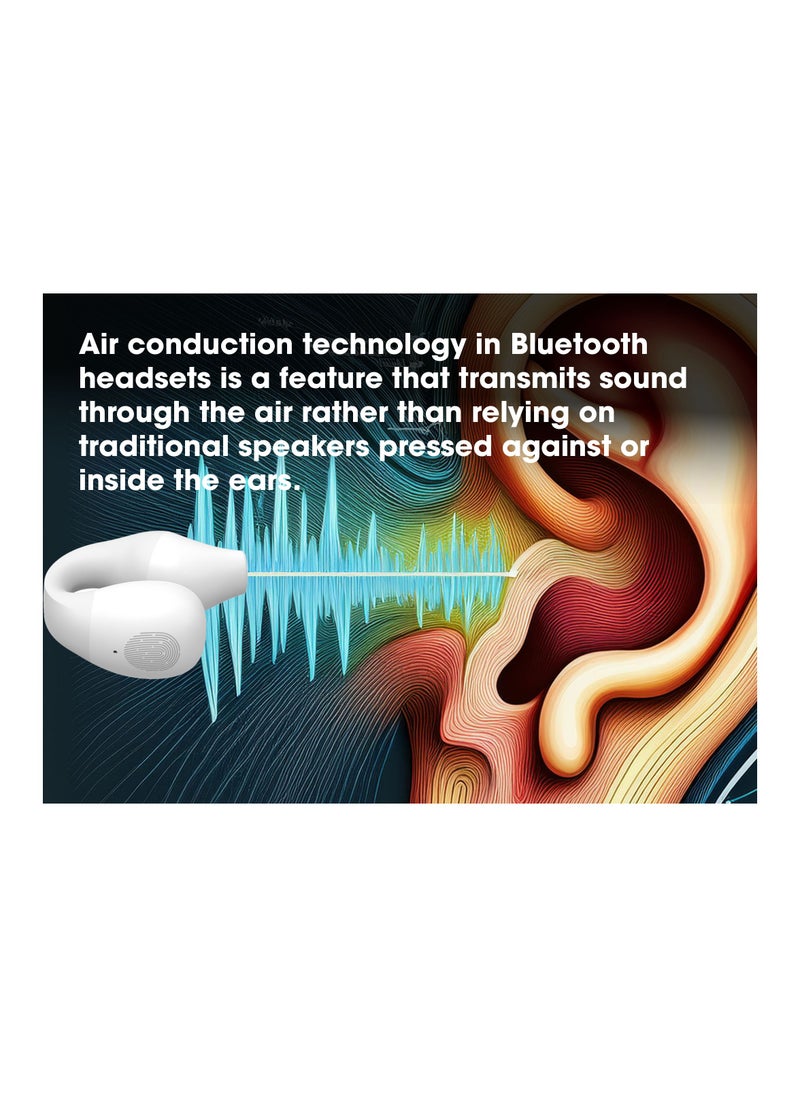 Swiss Military Delta Active Noise Cancelling Earbuds - Air Conduction Technology, Smart Touch Sensors, 100 Precise Power Indicator, 5 Hr Music Time, Compatible with Android/iOS - White