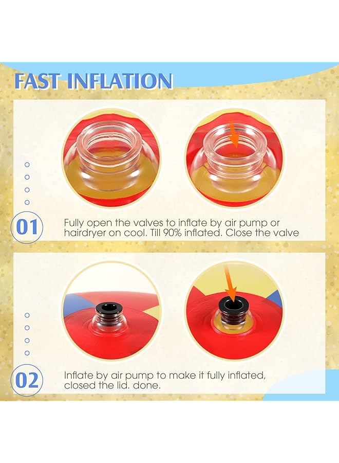 SYOSI Extra Large 78 Inch Rainbow Inflatable Beach Ball Fun Summer Pool Toy For Kids & Adults Perfect For Beach Parties & Outdoor Activities - Image 4