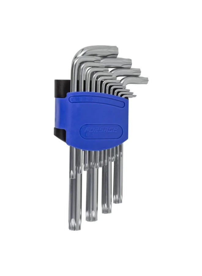L-type long torx-wrenches set 15pcs (t6x, t7h, t8h, t9h, t10x, t15x, t20x, t25x, t27x, t30x, t40x, t