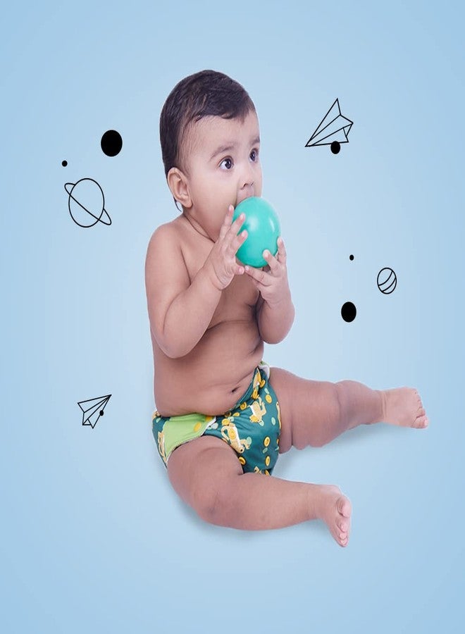 SNUGKINS Regular Cloth Diapers for Babies 3 Months-3 Years (5-17kg) | Washable & Reusable | 1 Cloth Diaper & 1 Wet-Free Microfiber Terry Soaker | Disco Sheru - Image 5