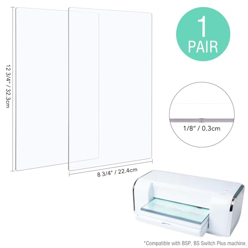 BAOFALI 2Pcs/1 Pair Cutting Pads Compatible with BSP & BS Switch Plus Die Cutting Machine,Clear Polycarbonate Plastic Cutting Plates,Pads Die Cutting Plates for Embossing Crafting （12 3/4 x 8 3/4 x 1/8 inch） - Image 2
