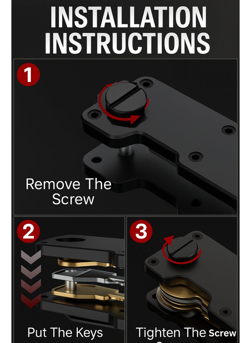 SARAOONT Compact Key Organizer Holder for Up to 6 Keys with Pocket Clip and Car Key Ring Anti Slip Metal Design - Image 4