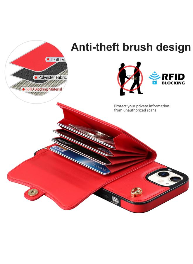 زبون جراب لهاتف iPhone 12 مزود بفتحة بطاقة RFID مع حبل طويل - Image 3