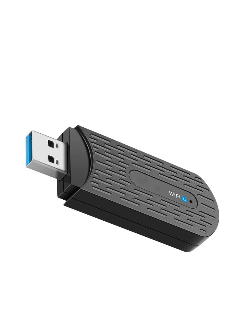 SYOSI محول واي فاي، محول واي فاي USB AX1800 لأجهزة الكمبيوتر المكتبية، إنترنت لاسلكي، محول لاسلكي USB 3.0 لأجهزة الكمبيوتر المحمولة، يدعم Windows 10/11، محولات شبكة الكمبيوتر USB  - Image 1