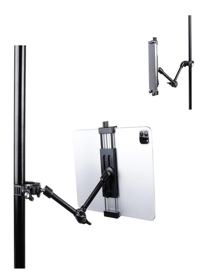 Leenconghui Exercise Bike Tablet Mount for iPad - Adjustable Spin Bike & Treadmill iPad Holder Stand, Compatible with Microphone Stands, Stationary Bicycles, and Devices Ranging from 4.7 to 13 Inches - Image 1